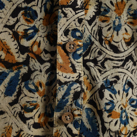 Hand Block Print Natural Dyed Cotton Long Kalamkari Kurta for Men 19