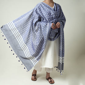 Buy Maniabandha Ikat Weave Handloom Cotton Dupatta with Tassels Online at iTokri.com