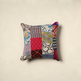 Multicolor Handcrafted Cotton Patchwork Cushion Cover