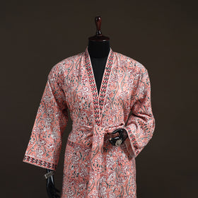 Sanganeri Hand Block Print Waffle Weave Cotton Bath Robe 25