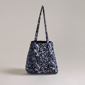 Blue - Eco-Friendly Handmade Cotton Jhola Tote Bag 17
