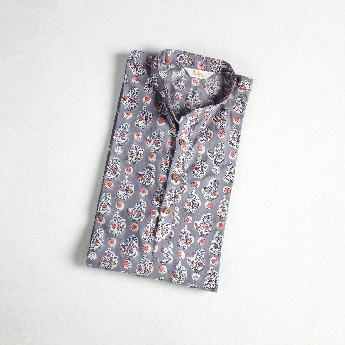 Sanganeri Hand Block Print Cotton Short Men Kurta 13