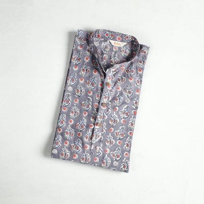 Sanganeri Hand Block Print Cotton Short Men Kurta 13