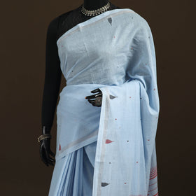 Phulia Jamdani Pure Handloom Cotton Saree with Tassels (Count 92/40) 37