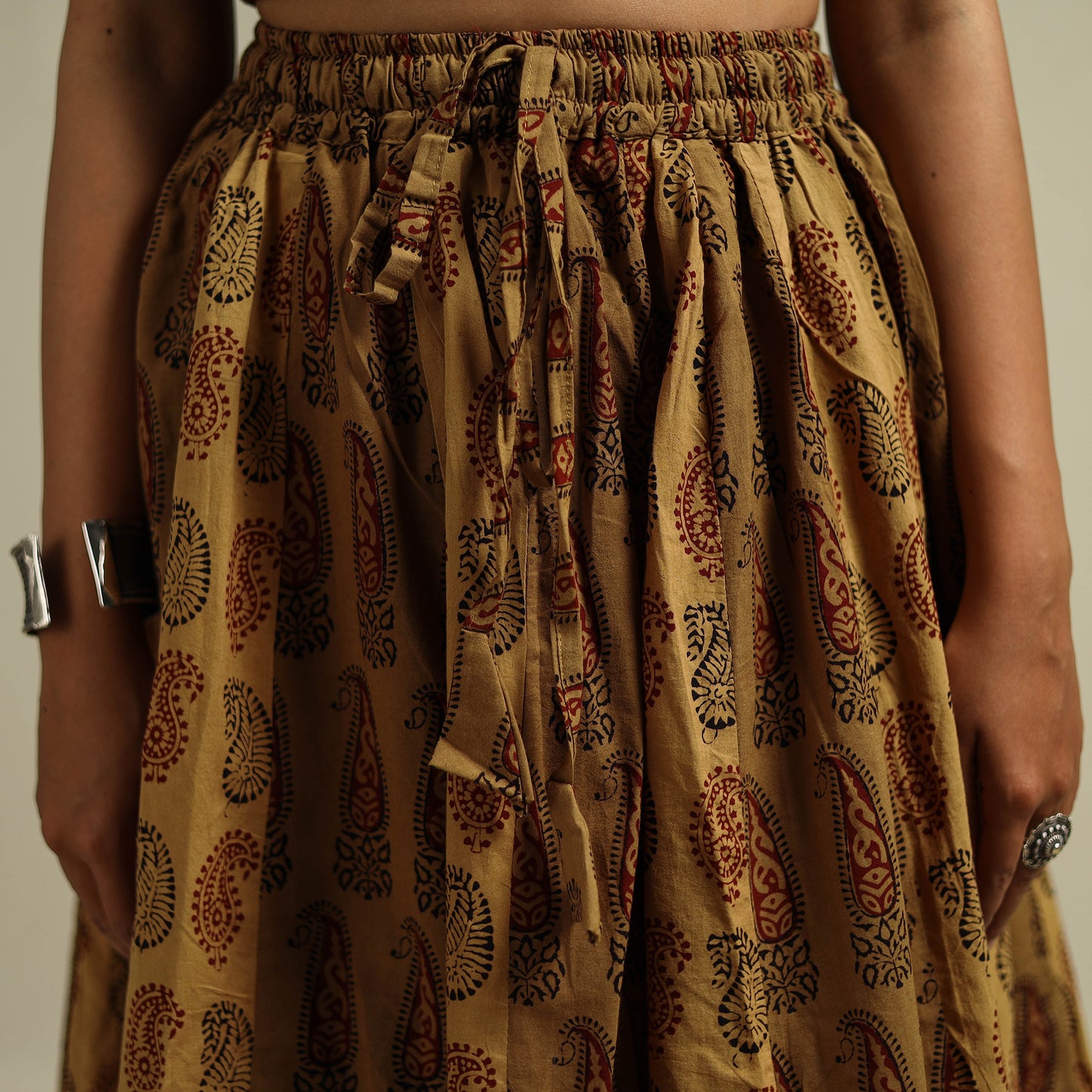 Bagh Hand Block Print 24 Kali Patchwork Cotton Long Skirt 16