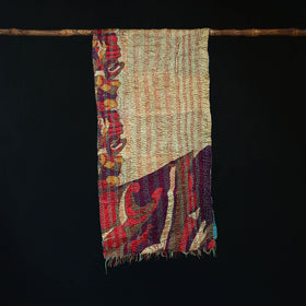 Bengal Kantha Handwork Patchwork Reversible Silk Stole 310