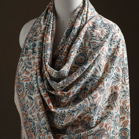 Floral Sanganeri Print Pure Merino Wool Handwoven Shawl 53