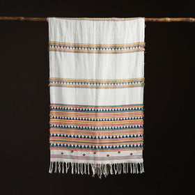 Orissa Tribal Kapadaganda Hand Embroidered Pure Handwoven Cotton Stole 49