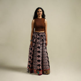 Bagh Hand Block Print 24 Kali Patchwork Cotton Long Skirt 17