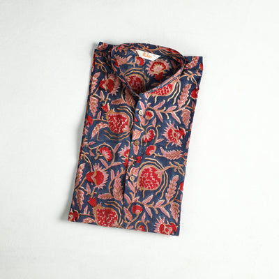 Sanganeri Hand Block Print Cotton Short Men Kurta 08