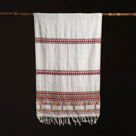 Orissa Tribal Kapadaganda Hand Embroidered Pure Handwoven Cotton Stole 48