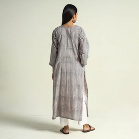 Buy Block Print Cotton Straight Bagh Kurta For Women