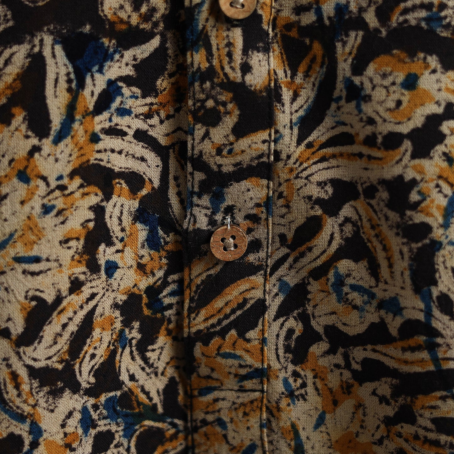 Hand Block Print Natural Dyed Cotton Long Kalamkari Kurta for Men 20