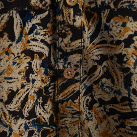 Hand Block Print Natural Dyed Cotton Long Kalamkari Kurta for Men 20
