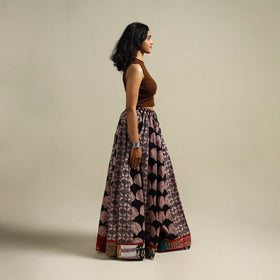 Bagh Hand Block Print 24 Kali Patchwork Cotton Long Skirt 17