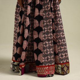 Bagh Hand Block Print 24 Kali Patchwork Cotton Long Skirt 17