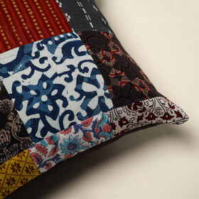 Multicolor Handcrafted Cotton Patchwork Cushion Cover