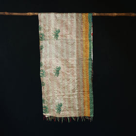 Bengal Kantha Handwork Patchwork Reversible Silk Stole 304