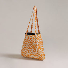 Yellow - Eco-Friendly Handmade Cotton Jhola Tote Bag 19