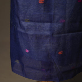 Blue - jamdani pure handloom muslin unstitched dress