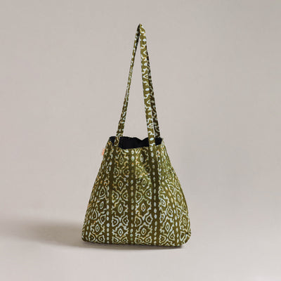 Green - Eco-Friendly Handmade Cotton Jhola Tote Bag 20