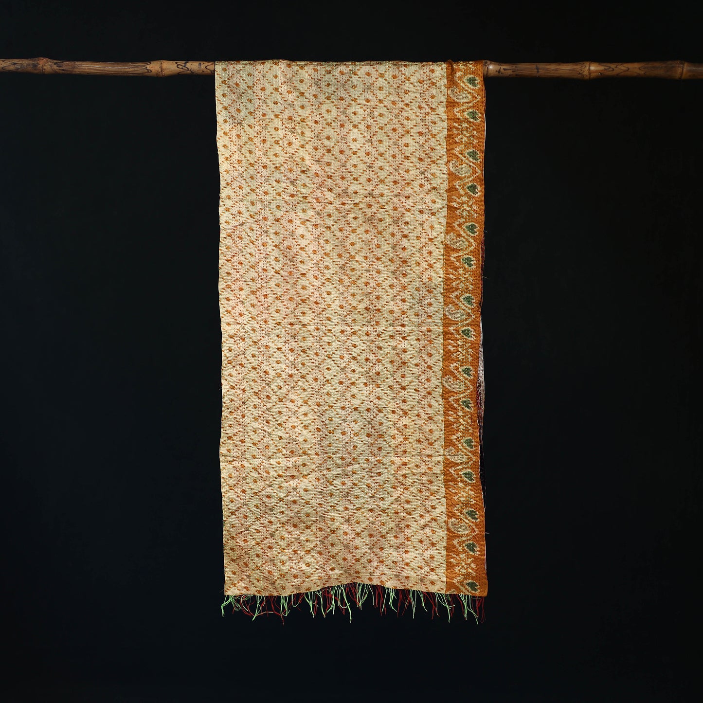 Bengal Kantha Handwork Patchwork Reversible Silk Stole 303