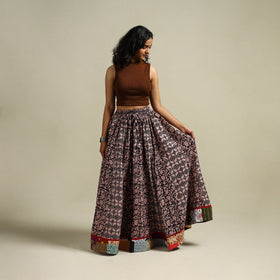 Bagh Hand Block Print 24 Kali Patchwork Cotton Long Skirt 18
