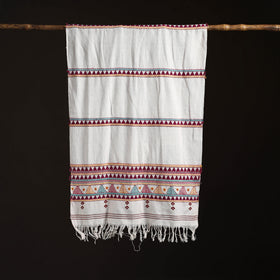 Orissa Tribal Kapadaganda Hand Embroidered Pure Handwoven Cotton Stole 40
