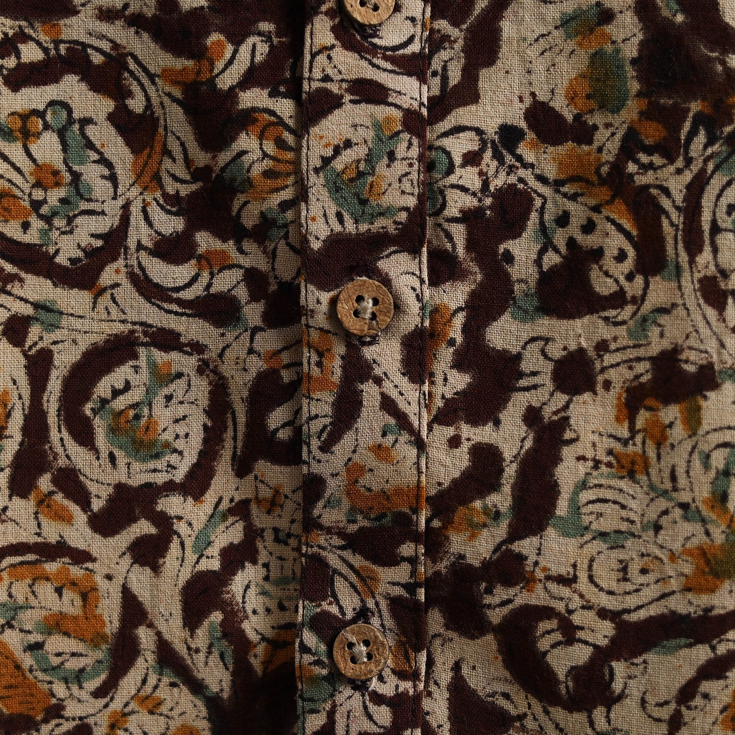 Hand Block Print Natural Dyed Cotton Long Kalamkari Kurta for Men 14