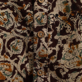 Hand Block Print Natural Dyed Cotton Long Kalamkari Kurta for Men 14