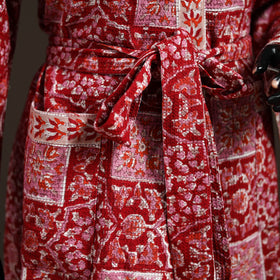 Sanganeri Hand Block Print Waffle Weave Cotton Bath Robe 27