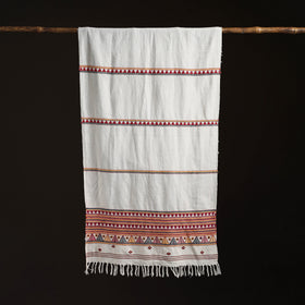 Orissa Tribal Kapadaganda Hand Embroidered Pure Handwoven Cotton Stole 39