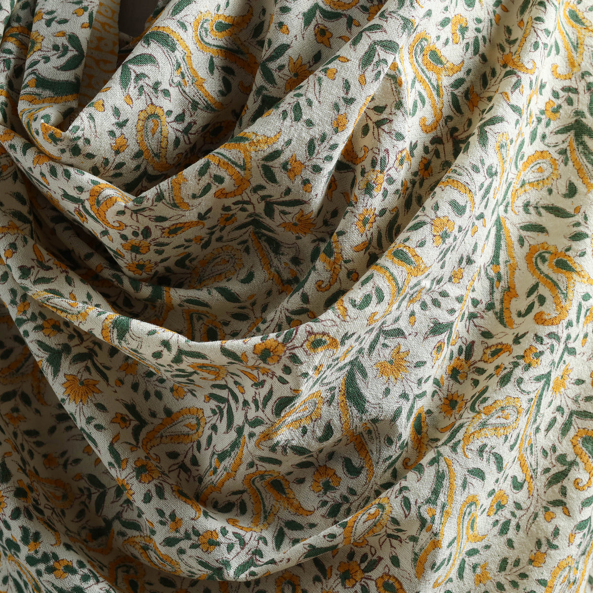 Floral Sanganeri Print Pure Merino Wool Handwoven Shawl 55