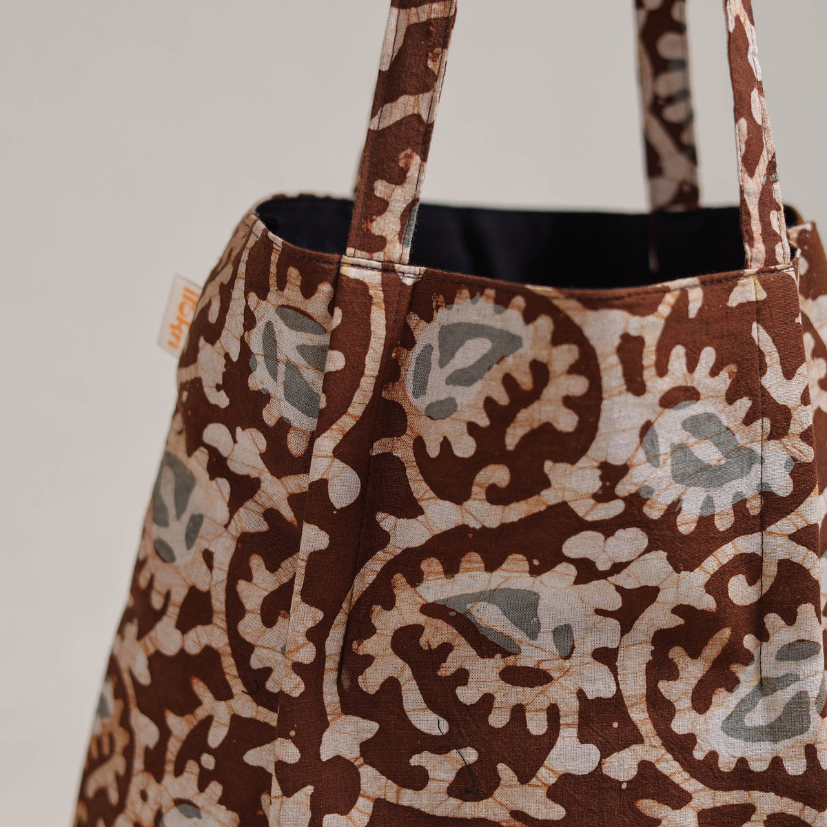 Brown - Eco-Friendly Handmade Cotton Jhola Tote Bag 21