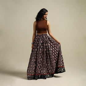 Bagh Hand Block Print 24 Kali Patchwork Cotton Long Skirt 19