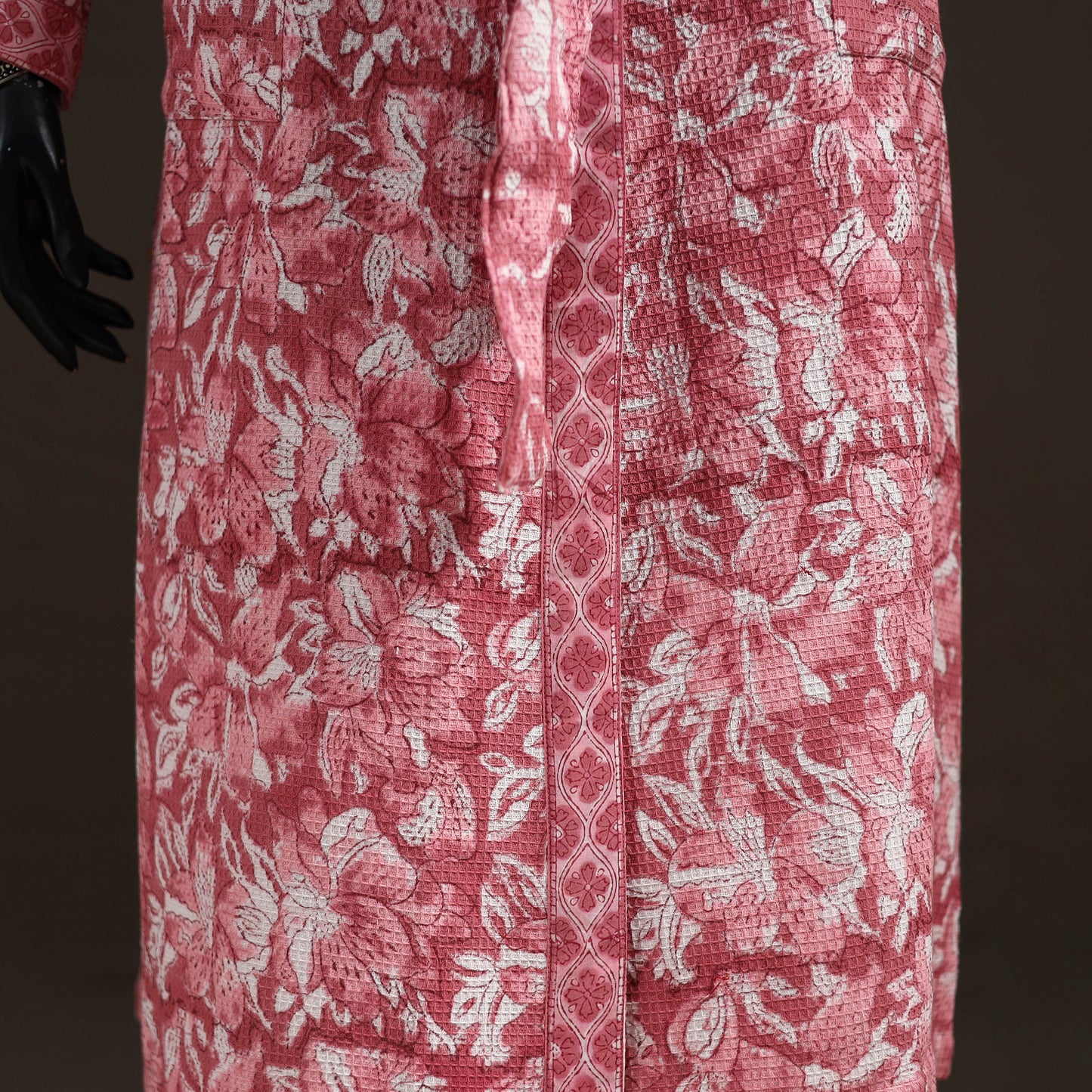 Sanganeri Hand Block Print Waffle Weave Cotton Bath Robe 28