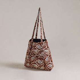 Brown - Eco-Friendly Handmade Cotton Jhola Tote Bag 21