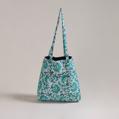 Green - Eco-Friendly Handmade Cotton Jhola Tote Bag 22