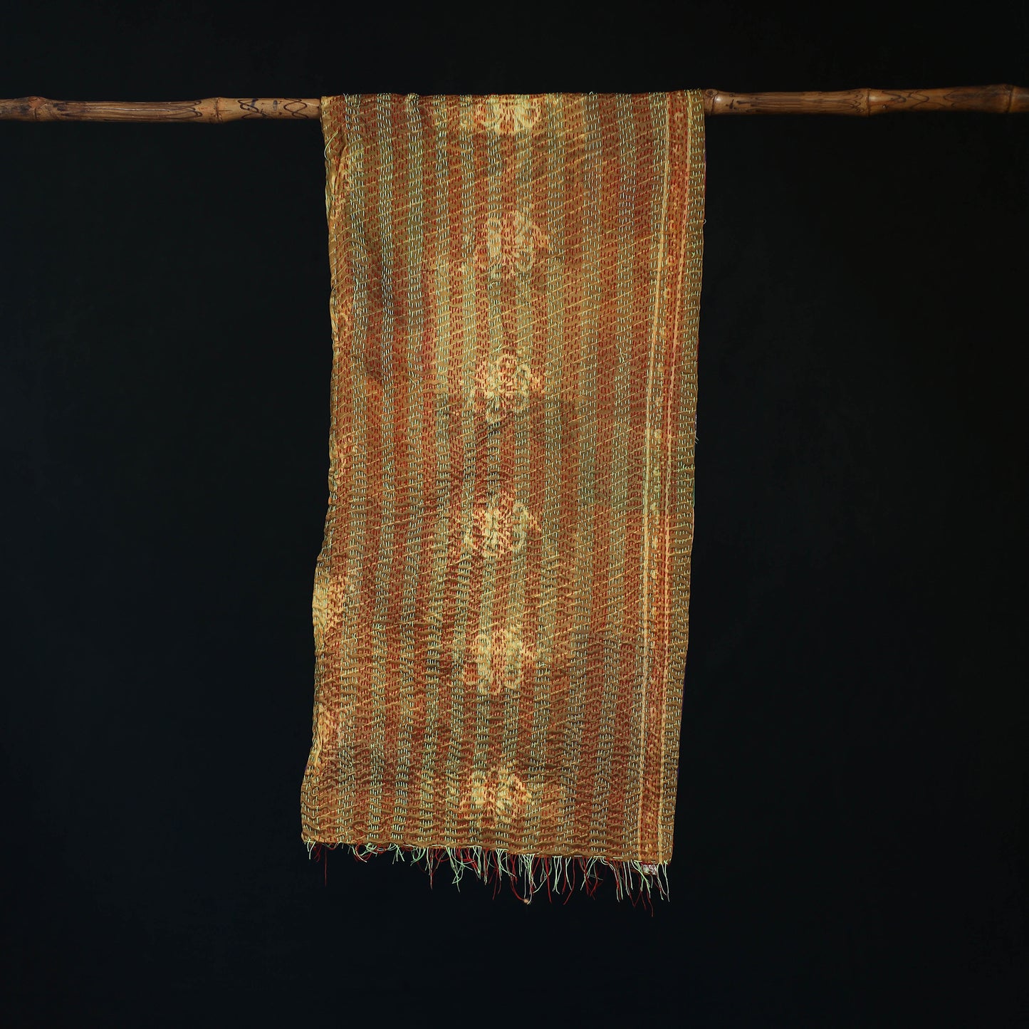 Bengal Kantha Handwork Patchwork Reversible Silk Stole 297