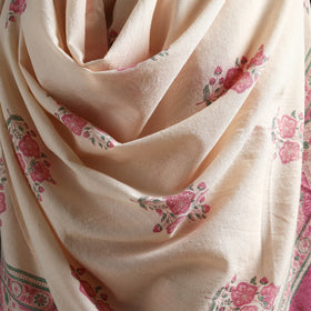 Floral Sanganeri Print Pure Merino Wool Handwoven Shawl 56