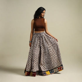 Bagh Hand Block Print 24 Kali Patchwork Cotton Long Skirt 20