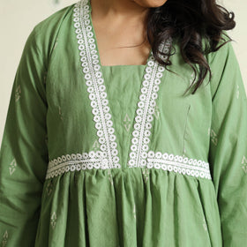 Buy Jacquard Cotton Flared Gher Dress Online at iTokri.com