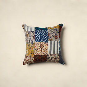 Multicolor Handcrafted Cotton Patchwork Cushion Cover