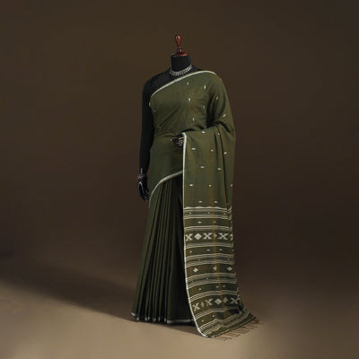 Phulia Jamdani Pure Handloom Cotton Saree with Tassels (Count 92/40) 40
