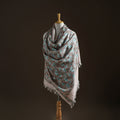 Floral Sanganeri Print Pure Merino Wool Handwoven Shawl 57