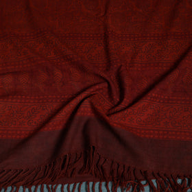 Handwoven Merino Wool Natural Dyed Bagh Hand Block Print Stole 03