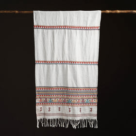 Orissa Tribal Kapadaganda Hand Embroidered Pure Handwoven Cotton Stole 31