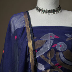 Jamdani Pure Handloom Muslin Unstitched Dress Material: Kurta with Dupatta 04