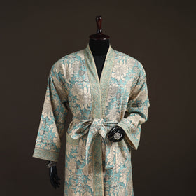 Sanganeri Hand Block Print Waffle Weave Cotton Bath Robe 30