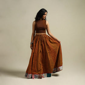 Bagh Hand Block Print 24 Kali Patchwork Cotton Long Skirt 21